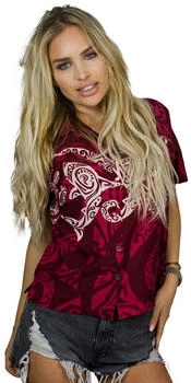 King Kameha Bluse 'Maori Wedding' rot