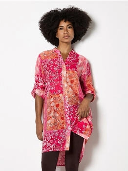 Apricot Longbluse Hemdbluse apricot Patchwork-Design