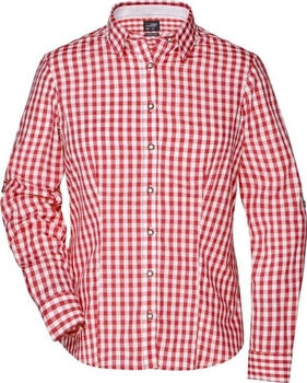 James & Nicholson Bluse Trachtenlook JN637 rot weiß