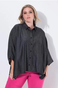 Mia Moda Bluse Oversize 4-Fledermausärmel anthrazit 843864110-54