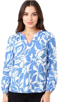 Zwillingsherz Bluse 'Blätter' blau S M