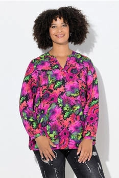 Angel of Style Tunika farbiges Batik-Muster Langarm