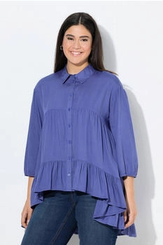 Ulla Popken Tunika Bluse Volantsaum A-Linie Hemdkragen 4-Arm