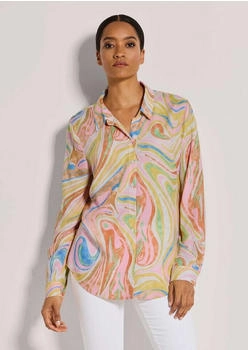Madeleine Longbluse Unikat-Print weiß gelb blau