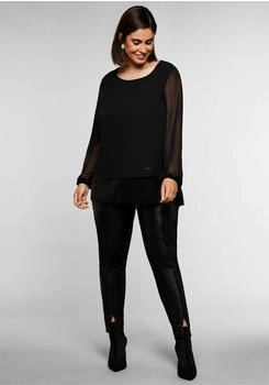 Sheego Klassische Bluse Tunika schwarz
