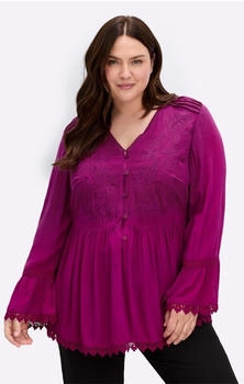 Sheego Longbluse pink magenta