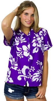 King Kameha Bluse 'Hibiscus' lila