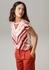 Laura Scott Satin Shirtbluse bunt beige rostbraun