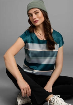 Laura Scott Shirtbluse Streifen-Design blau petrol-mint