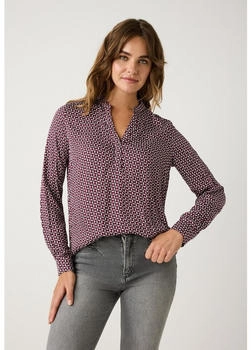 More & More Viskose-Printbluse rot