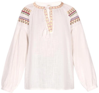 Usha Bluse honig/hellgrün/orange/dunkelrot/weiß