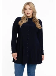 Yoek Cocoon Bluse dunkelblau