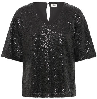 ICHI Fauca Top mit Pailetten schwarz