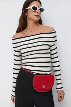 No Matter What Gestreifte Carmenbluse