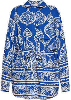 Usha Klassische Bluse mit orientalischem Muster blau/weiß