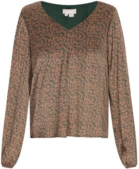Usha Blusenshirt mokka/dunkelgrün