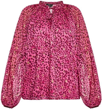 Faina Blusenshirt mit Puffärmeln gold/pink/merlot