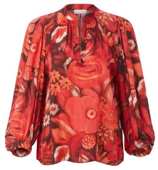 Rich & Royal Rüschenbluse holiday red