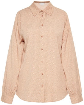 Usha Klassische Bluse mit Kentkragen hellbraun/weiß