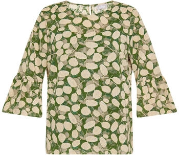 Usha Blusenshirt mit Keyholeverschluss hellgelb/oliv/grasgrün