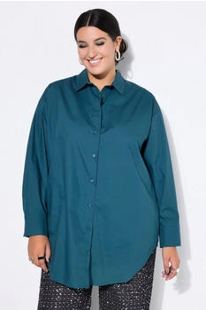 Studio Untold Denim Hemd oversized Herz Stickerei petrol