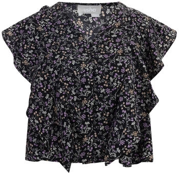 Usha Blusenshirt mit Volant mischfarben/schwarz