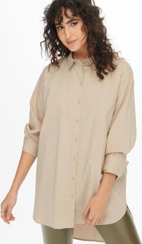 Jacqueline de Yong JDYMIO L/S LONG SHIRT WVN NOOS Oversize (15233486) beige