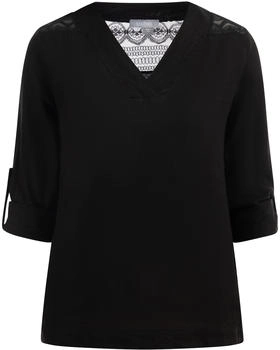 Usha Blusenshirt mit Spitze schwarz
