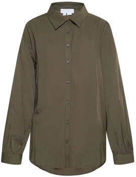 Usha Klassische Bluse mit Stehkragen khaki