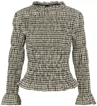 Y.A.S YASCHEMMA Blusenhemd Slim Fit beige/schwarz