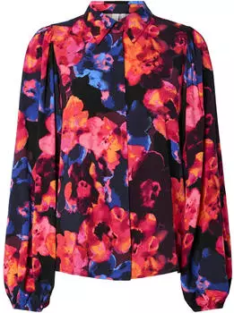 Y.A.S YASasisna Bluse blau/pink/magenta/schwarz
