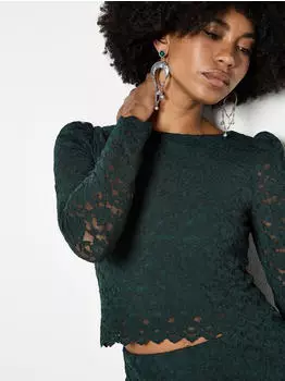 Apricot Openwork Pullover im Lagenlook grün