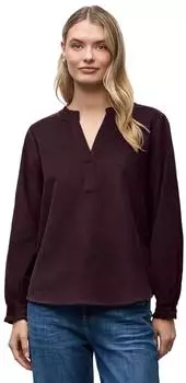 Street One Frauen Cordbluse mit Rüschen in Rot Gr: (A34616117151)