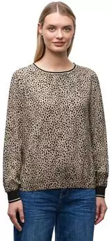 Street One Frauen Leo Bluse mit Tapedetails in Beige Gr: (A34609336871)