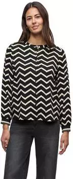 Street One Frauen Bluse mit Zick-Zack-Muster in Schwarz Gr: (A34616820001)