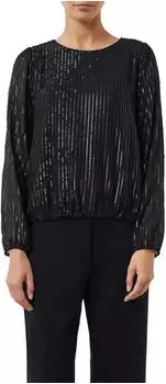 Comma Langarmbluse mit Pailetten-Muster (811333-0002-00460) schwarz