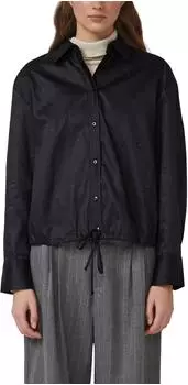 s.Oliver Hemdbluse mit Glitzersteinen und Schnürung am Saum schwarz 2173087.9999.
