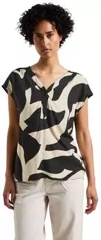 Street One Frauen Gemusterte Bluse in Grau Gr: (A34573925931)