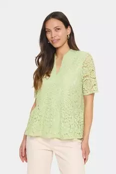 Saint Tropez Zanna Bluse mit lockerer Passform hellgrün