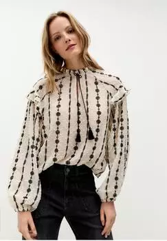 More & More Chiffon Bluse mit Verzierung (808514-0001) ecru