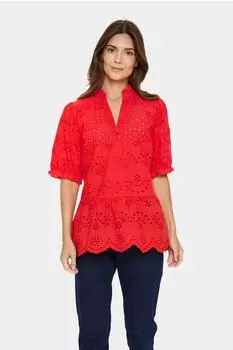 Saint Tropez Zanna Bluse mit lockerer Passform flame scarlet/rot