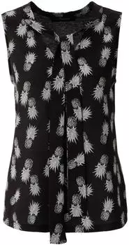Aniston Blusentop mit Ananas-Druck grau/schwarz