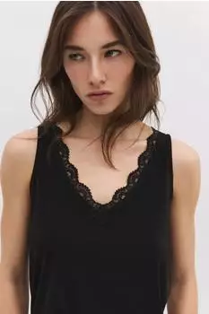 No Matter What Ärmellose Bluse mit Spitzendetail (8684170115287)