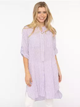 Zwillingsherz Kida Longbluse mit Knopfleiste und Brusttaschen (66790841) flieder