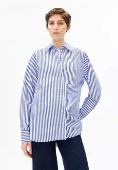 armedangels Stripe Loose Shirt Bluse aus Bio-Baumwolle white-dynamo blue