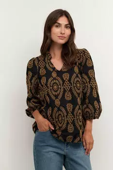 Culture Tia Aidy Blusenshirt lockere Passform braun/schwarz