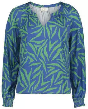 Cartoon Schlupfbluse mit Muster grün/blau