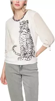 Marc Cain Mon Cherry Premium Blusenshirt mit Leo Print (AS 55.02 J28) off-white