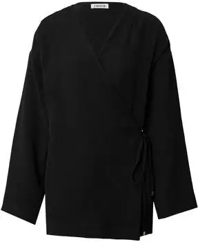 EDITED Barbara Bluse Wickel-Design schwarz