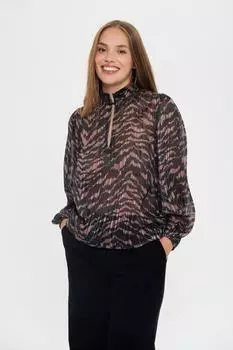 Saint Tropez SZNesta Bluse (30514571) hellbraun/schwarz